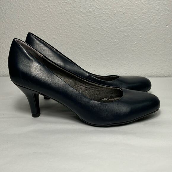 New Life Stride‎ Parigi Navy blue Vegan Classic Confortable Pumps size 7 work - Picture 1 of 8
